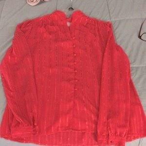 Nicola Women’s Red Sheer Blouse. Size 14